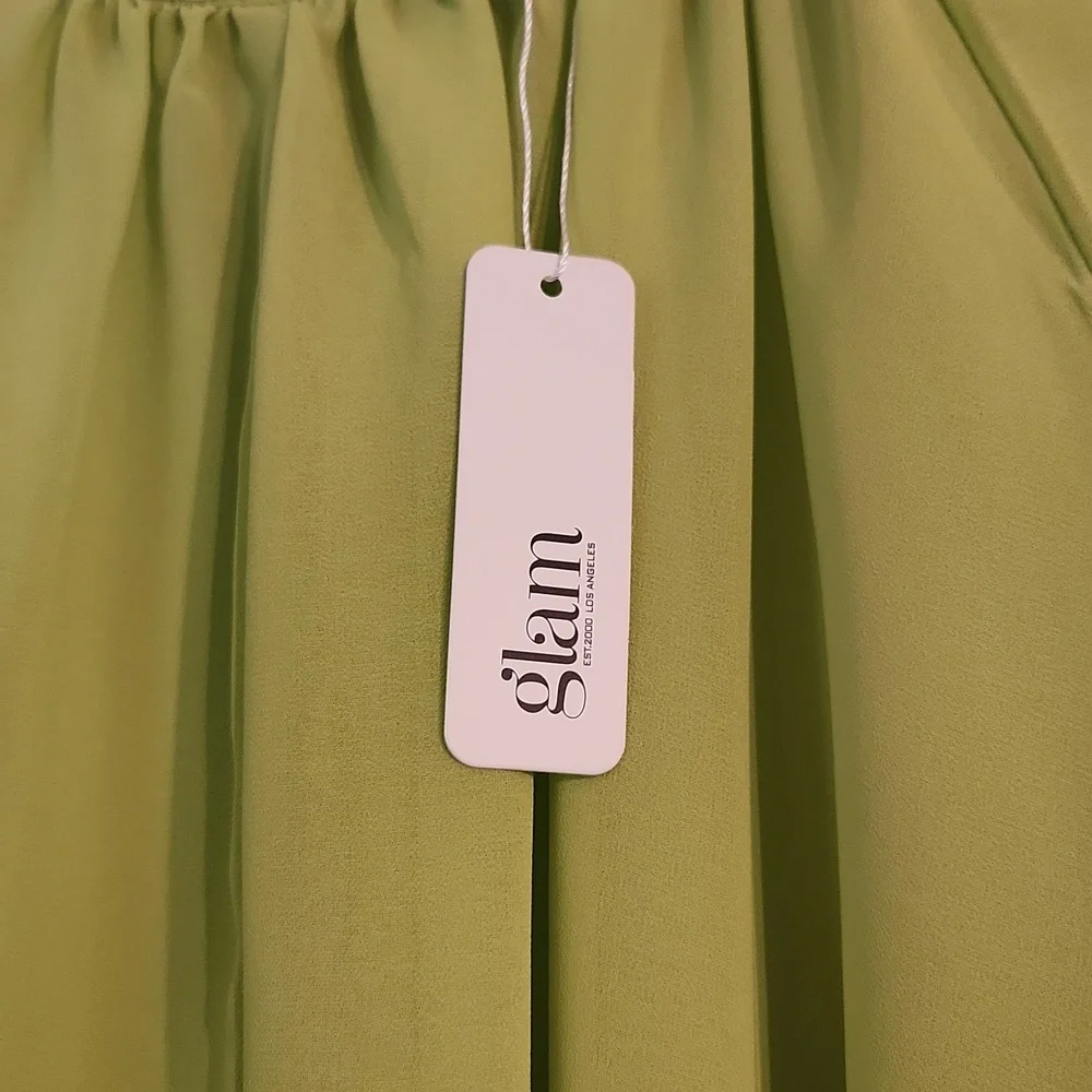 NEW Beautiful Lime Green Flowy Blouse - Picture 10 of 10